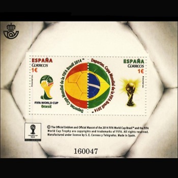 4890 HOJA BLOQUE  COPA MUNDIAL  FIFA 2014