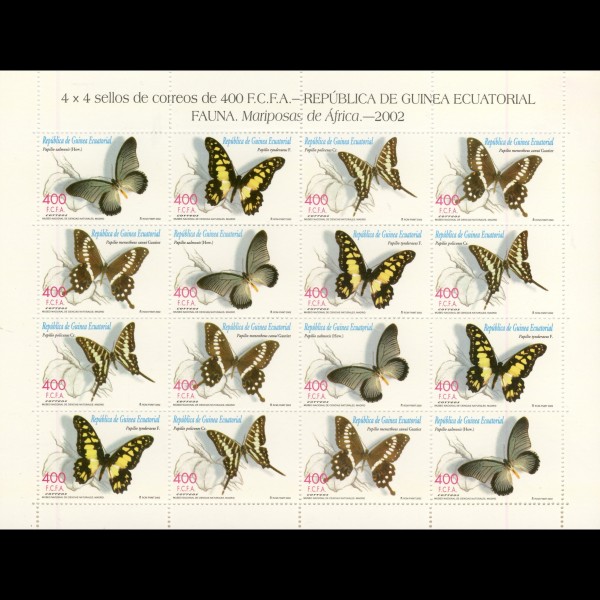 G. ECUATORIAL. 296/99 MP   FAUNA. MARIPOSAS DE AFRICA