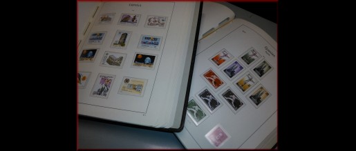 Collections of stamps.