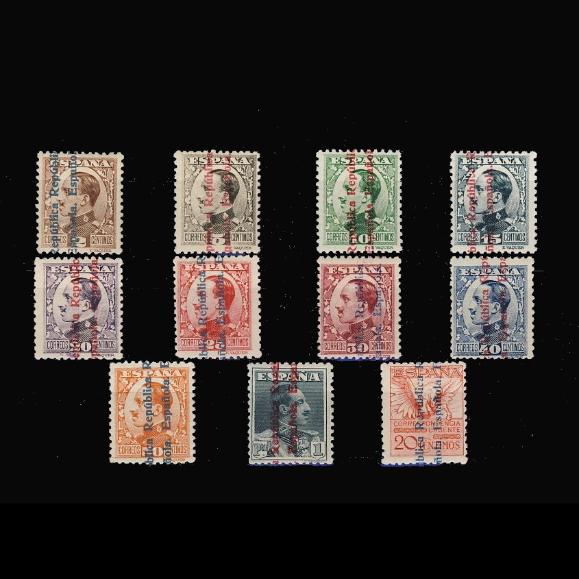 Sobrecarga en sellos de Alfonso XIII
